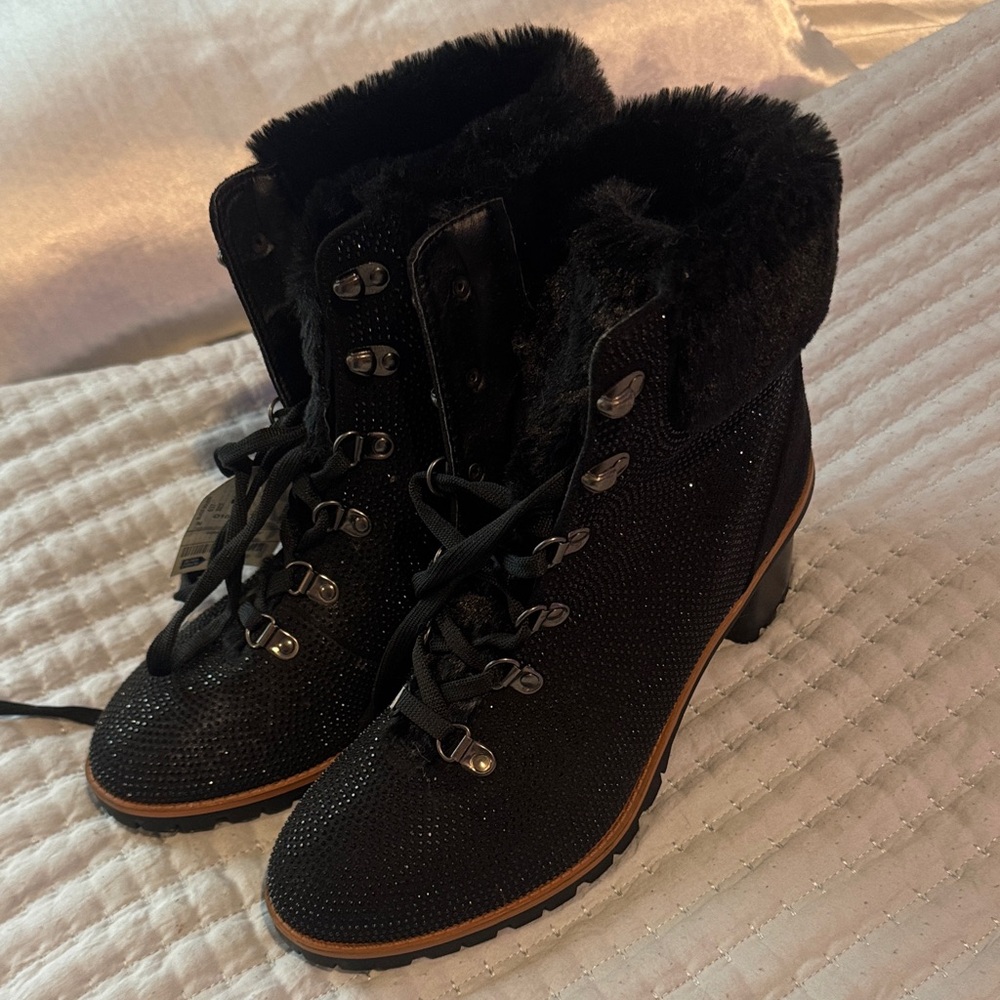 Women's Black Fur-Lined Ankle Boots